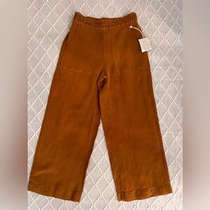 Joie Linen Cropped Wide Leg Vintage Style Pants Rust